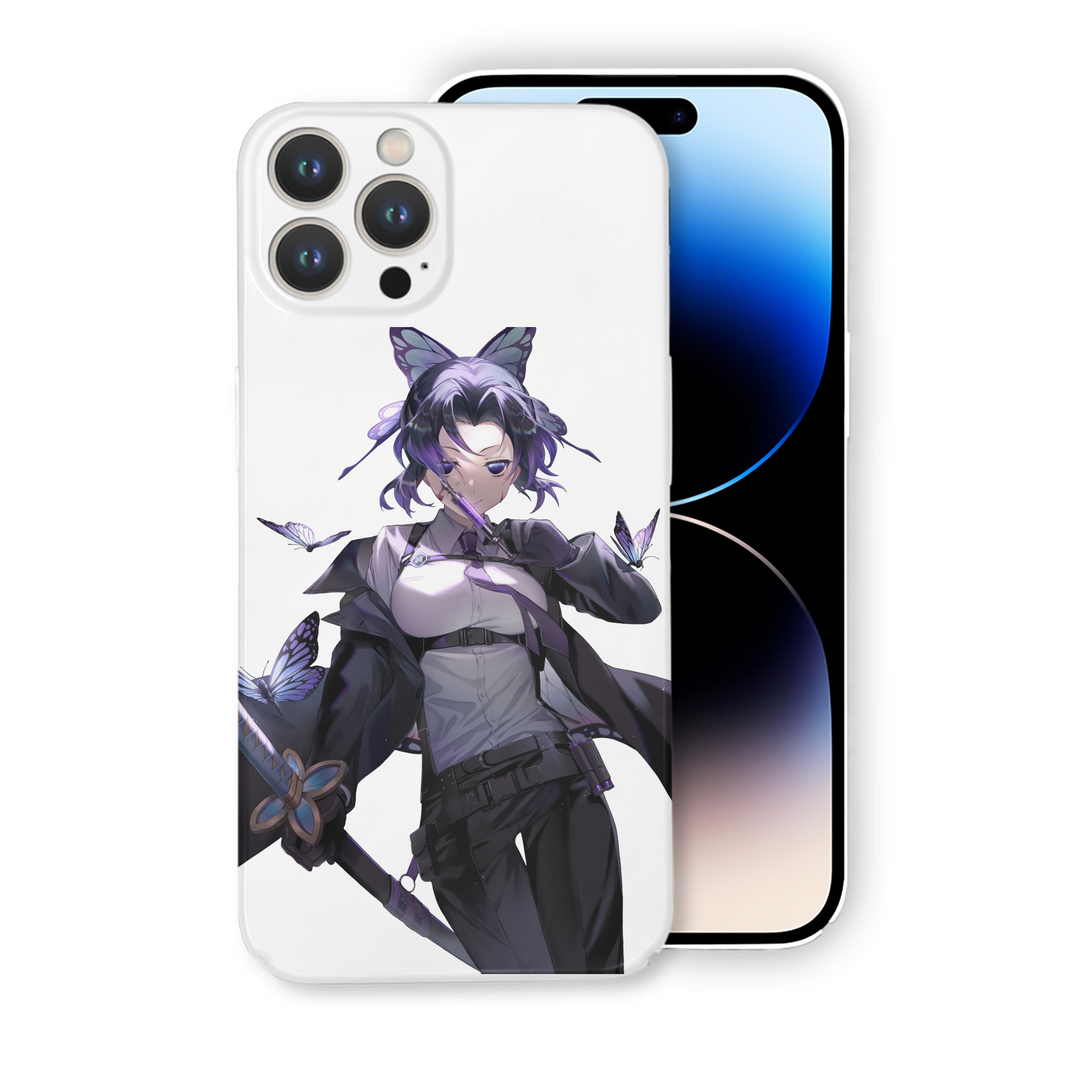 （画像用） 鬼滅の刃（きめつのやいば）蟲柱-胡蝶 しのぶ／こちょう しのぶ Kochou Shinobu 【iPhone 14シリーズ対応】ハードケース